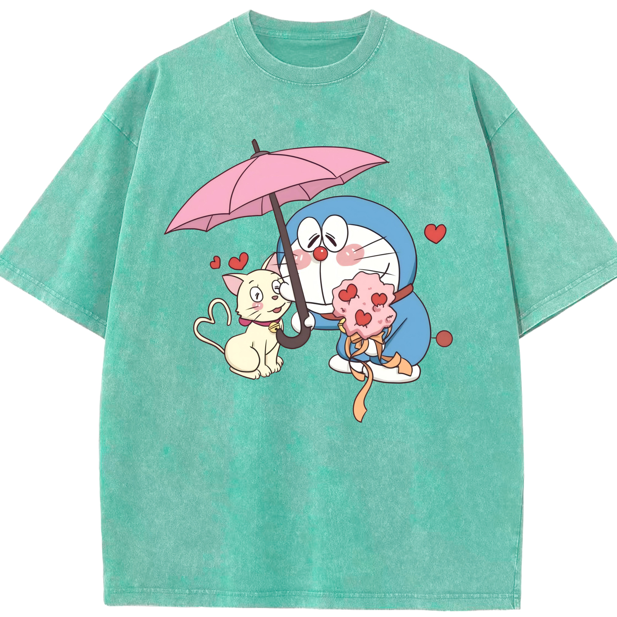 （画像用） ドラえもん Doraemon 綿100% ヴィンテージ風 半袖Tシャツ（フロントプリント）